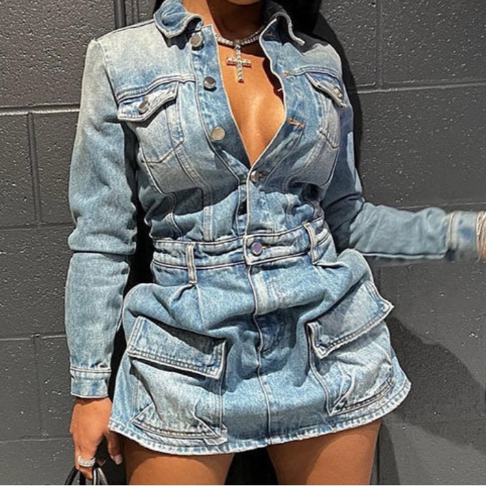Denim mini dress